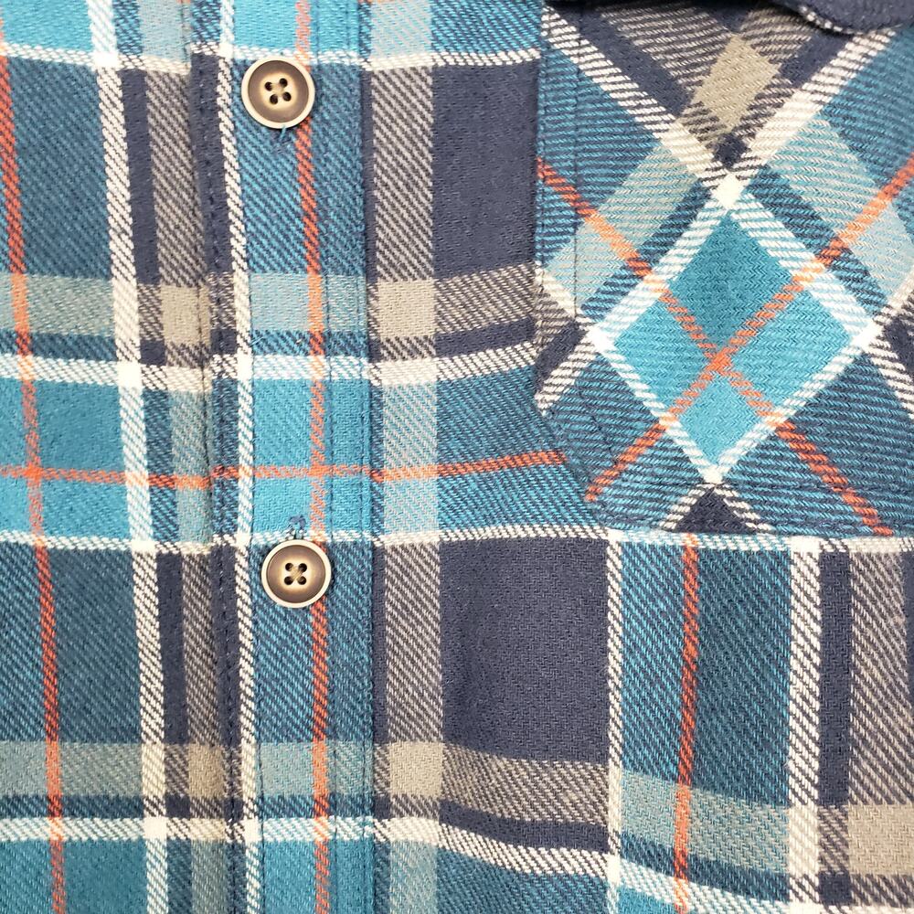 Lee Mens XXL Regular Fit Flannel Shacket Blue Cotton Plaid Classic Fall Workwear - Picture 3 of 9